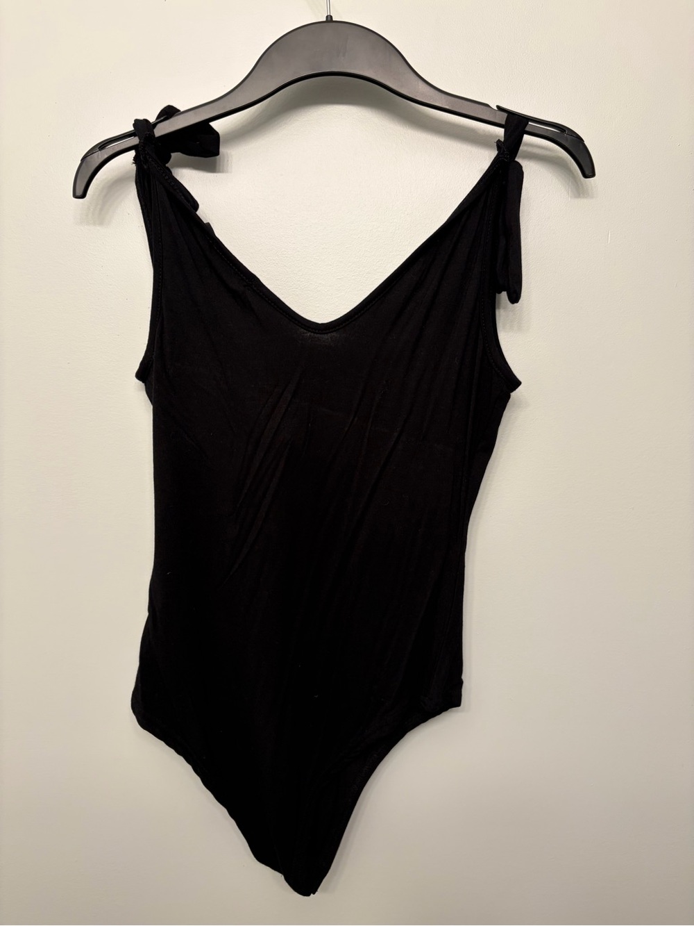 Nasty Gal Black Tie-Shoulder Sleeveless Bodysuit - Women's Top